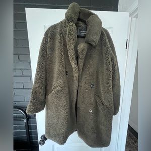 OLIVE GREEN FAUX FUR LUCKY JEANS BRAND JACKET -